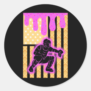 Sell Drip Boys Dripping Ice Cream Sell American Fl Classic Round Sticker