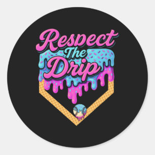 Sell Drip Boys Home Plate Ice Cream Respect The Dr Classic Round Sticker