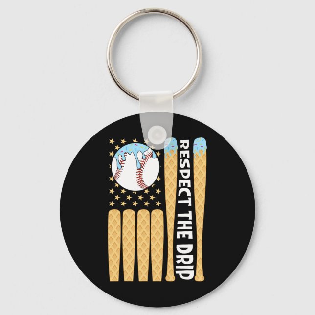 Sell Drip Boys Ice Cream American Flag Respect The Key Ring (Front)
