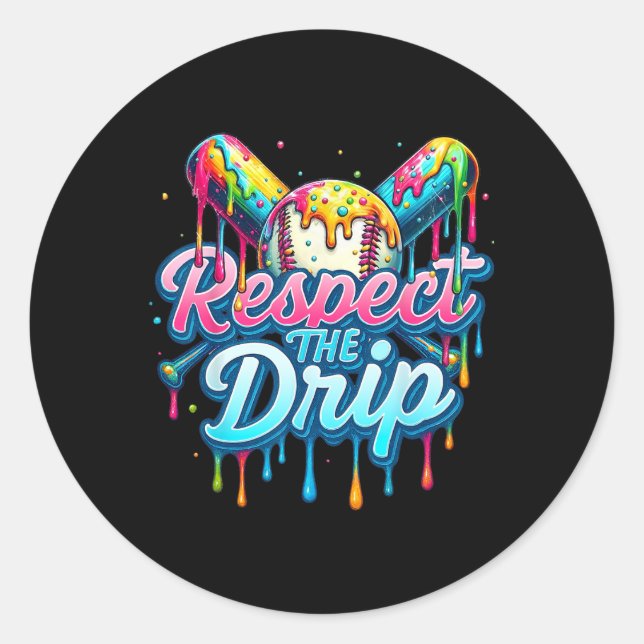 Sell Drip Boys Ice Cream Drip Youth Respect The Dr Classic Round Sticker (Front)