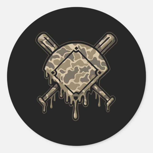 Sell Drip Camo Sell Diamonds Boys Sports Game Day  Classic Round Sticker (Front)