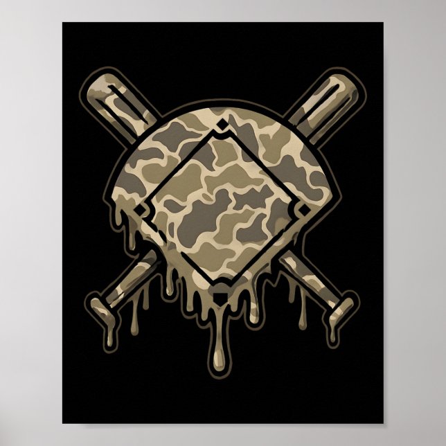 Sell Drip Camo Sell Diamonds Boys Sports Game Day  Poster (Front)