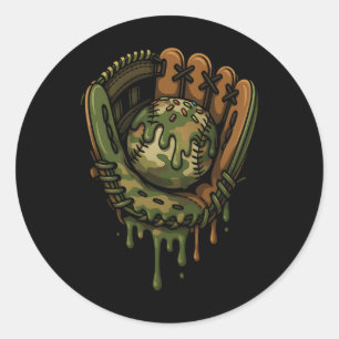 Sell Drip Camo Sell Glove Boys Sports Cool Game Da Classic Round Sticker