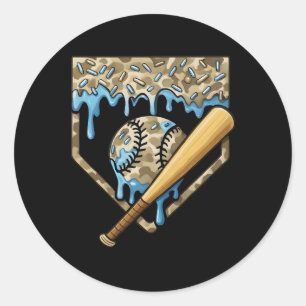 Sell Drip Camo Sell Home Plate T Boys Sports 1 Classic Round Sticker
