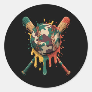 Sell Drip Camo Sell Ts Boys Sports Cool Game Day 1 Classic Round Sticker