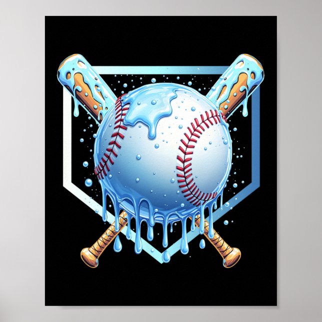 Sell Drip For Boys Home Plate Ice Cream Drip Youth Poster (Front)