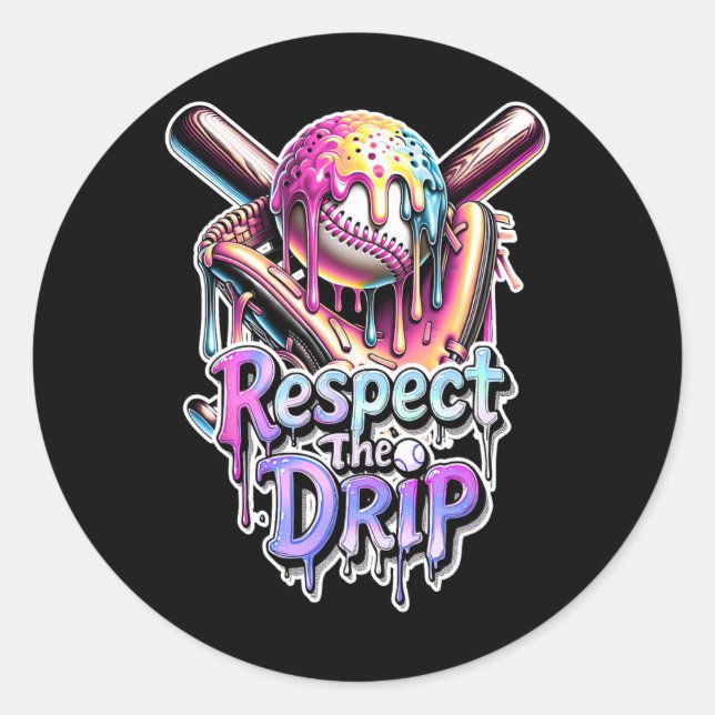 Sell Drip Ice Cream Dripping Respect The Drip 8  Classic Round Sticker (Front)