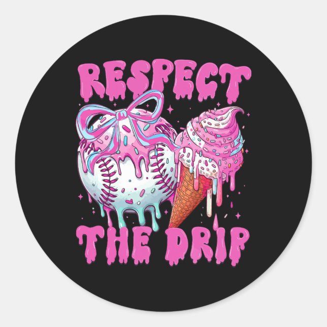 Sell Drip Ice Cream Dripping Respect The Drip Boy  Classic Round Sticker (Front)