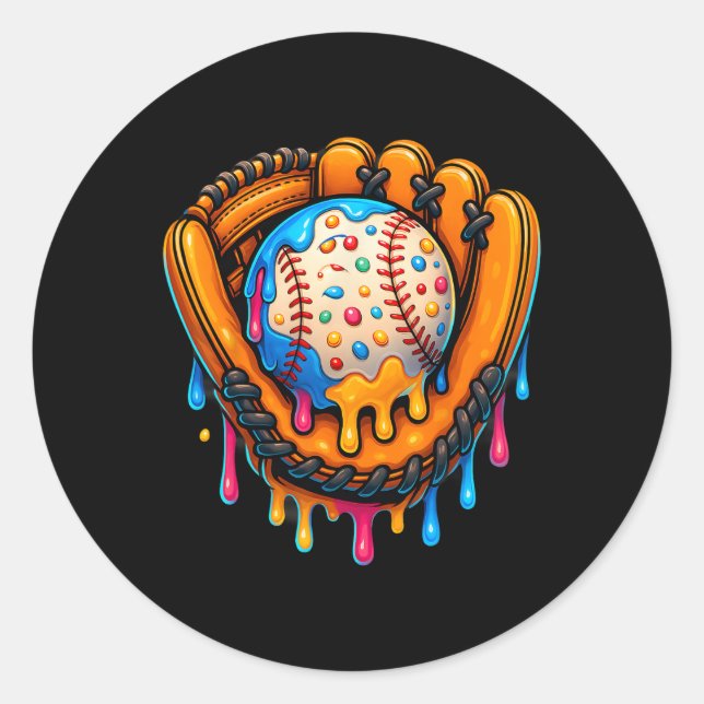 Sell Drip Ice Cream Sprinkles Sell Glove 11  Classic Round Sticker (Front)