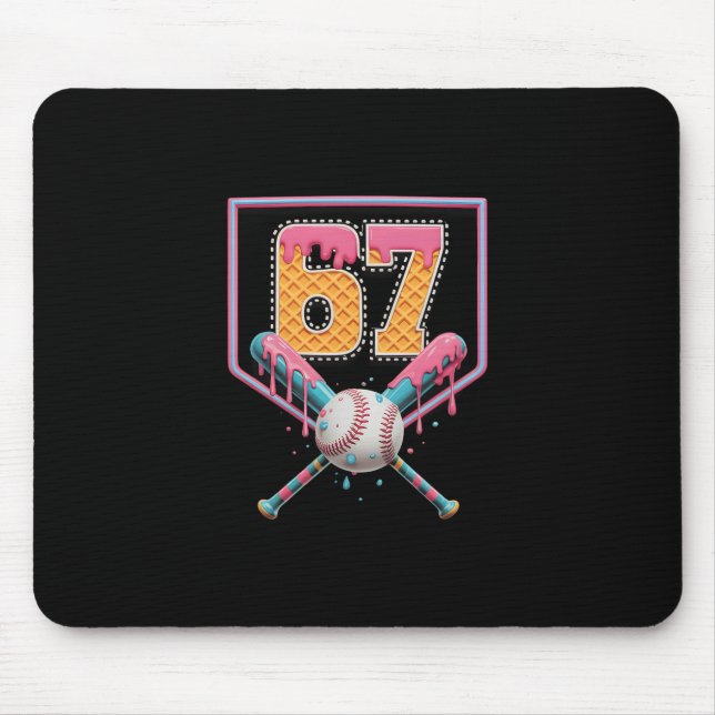 Sell Drip Number 67 Fun Six Seven 6 7 Meme Design  Mouse Mat (Front)