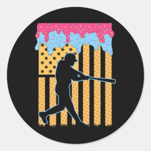 Sell Drip T Boys Ice Cream American Flag 4th Of Ju Classic Round Sticker