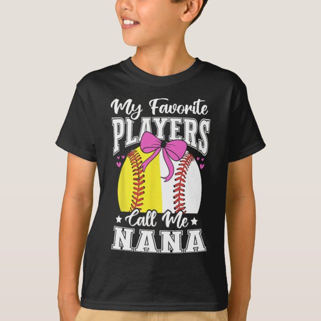 Sell Grandma Favourite Softll Sell Players Nana Bo T-Shirt (Front)