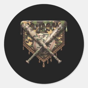 Sell Home Plate Drip Sell Ice Cream Camo Matching Classic Round Sticker