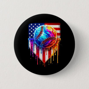 Sell Ice Cream American Flag Drip 6 Cm Round Badge