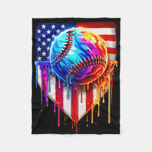 Sell Ice Cream American Flag Drip Fleece Blanket