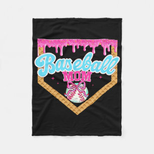 Sell Ice Cream Drip Funny Sport Game Day Sell Mum Fleece Blanket