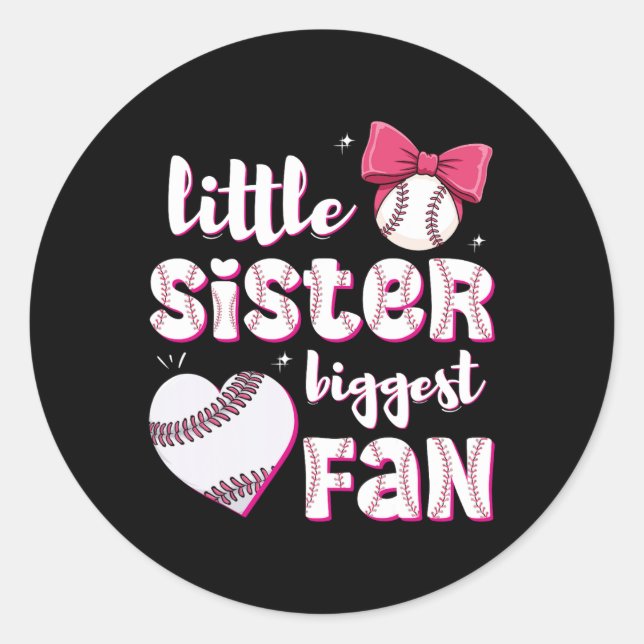 Sell Little Sister Biggest Fan Sell Girls Lil Sis  Classic Round Sticker (Front)