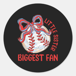 Sell Little Sister Biggest Fan Vintage Coquette Bo Classic Round Sticker