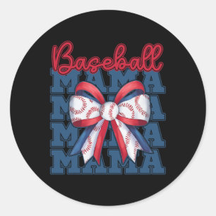 Sell Mama Coquette Bow Sport Mom Mothers Day  Classic Round Sticker