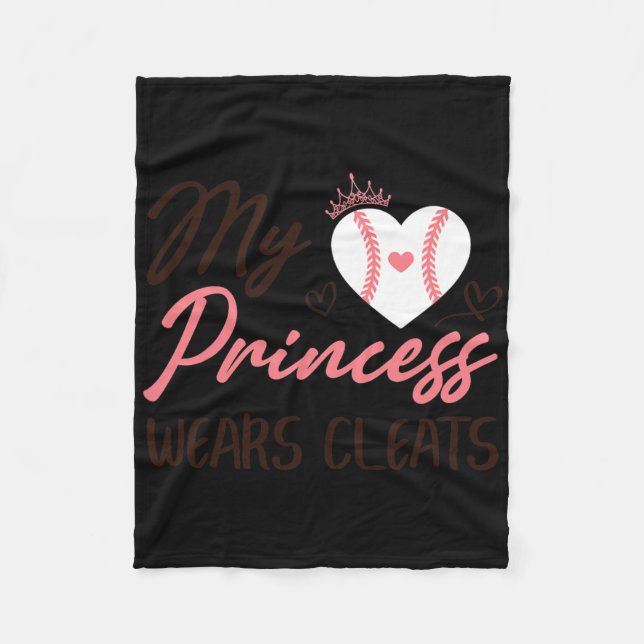 Sell Mom Dad My Princess Wears Cleats  Fleece Blanket (Front)
