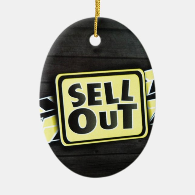Sell Out Art Print Ceramic Tree Decoration (Front)