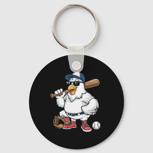 Sell Playing Chicken Funny Sports Design  Key Ring (Front)