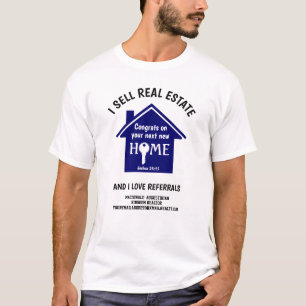 Sell Real Estate Love Referrals Custom Realtor T-Shirt