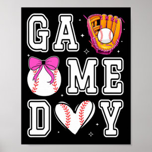 Sell Sister Coquette Bow Game Day Sell Mom Mama  Poster