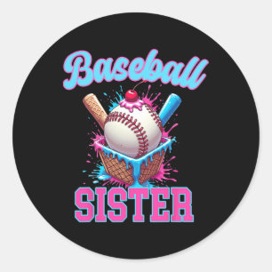 Sell Sister Ice Cream Drip Game Day Sell Women Gir Classic Round Sticker
