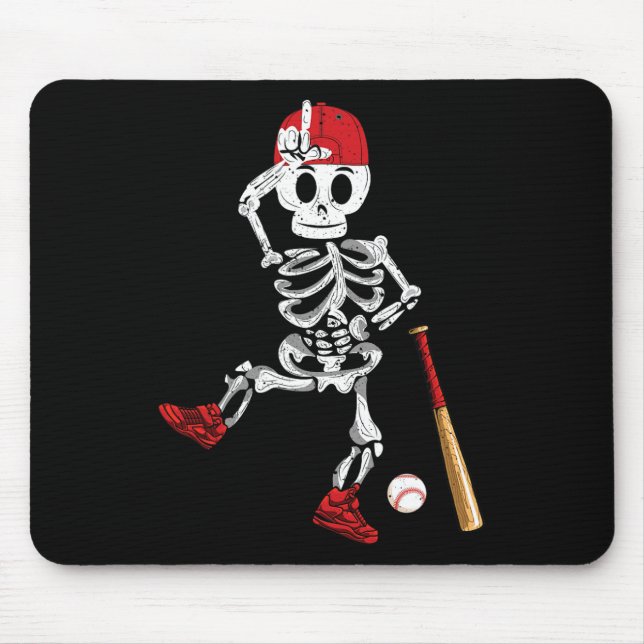 Sell Skeleton Halloween Funny Skeleton Sell Playin Mouse Mat (Front)