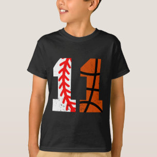 Sell Sketll Number 11 Jersey Funny 11th Birthday 1 T-Shirt