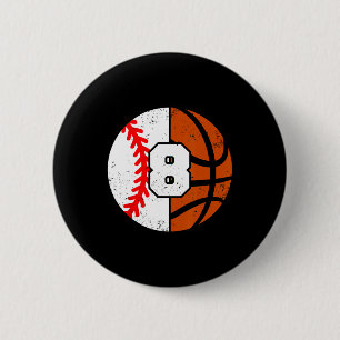 Sell Sketll Number 8 Jersey Funny 8th Birthday 6 Cm Round Badge