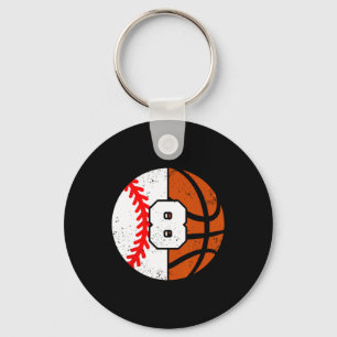 Sell Sketll Number 8 Jersey Funny 8th Birthday Key Ring