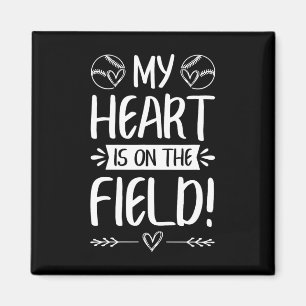 Sell Softll Mom Dad My Heart Is On The Field Magnet