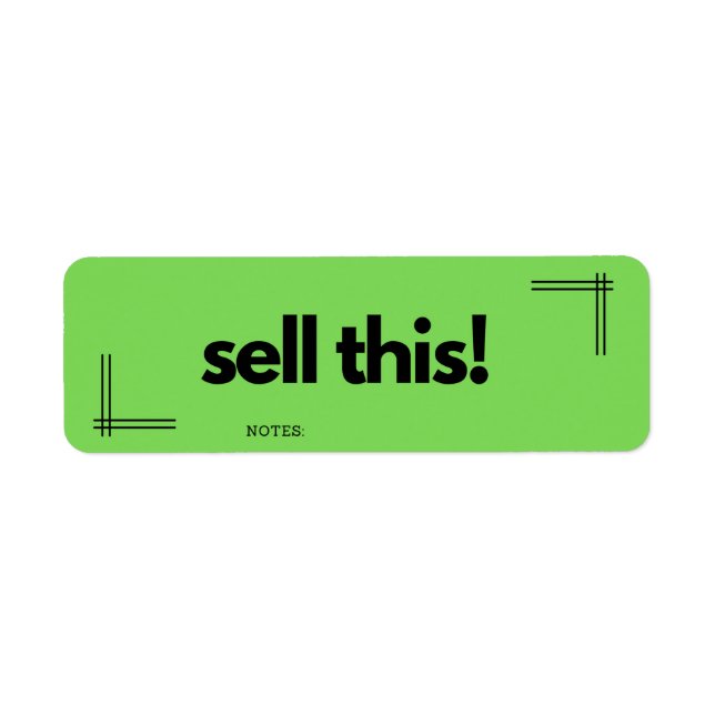 Sell This - Colour-Coded Moving Organisation Label (Front)