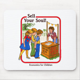 Sell Your Soul Sarcastic Retro Vintage Funny Adult Mouse Mat