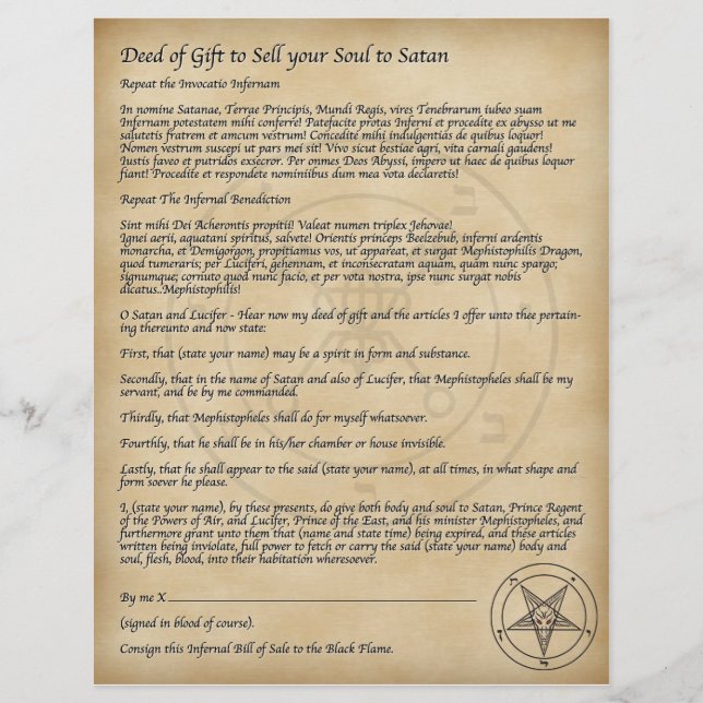 Sell your Soul to Satan! Flyer (Front)