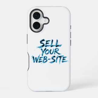Sell Your Website Blue Distressed Typography iPhone 16 Case
