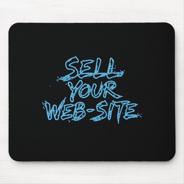 Sell Your Website Blue Tech Typography Mouse Mat (Front)