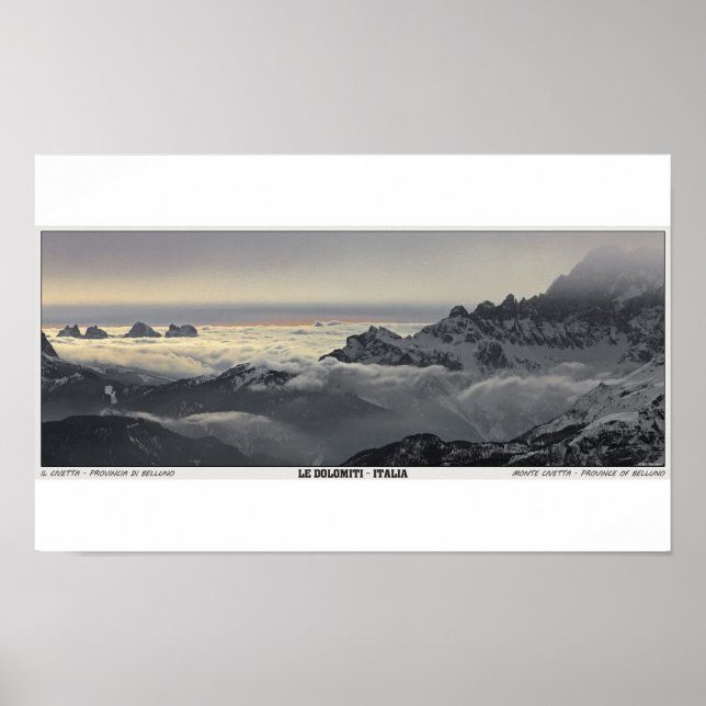 Sella Ronda - Monte Civetta Panorama Poster (Front)