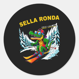 Sella Ronda Snowy Adventure Cool Winter Sports Classic Round Sticker