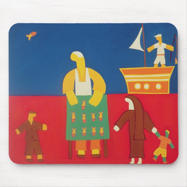 Selling Fish at the Bosphorus 2003 Mouse Mat (Front)