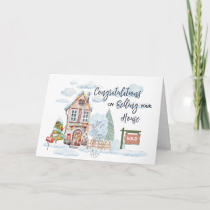 Selling Home Congratulations Holidays Watercolor Card