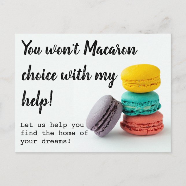 selling mailer referral real estate macaroon  post postcard (Front)