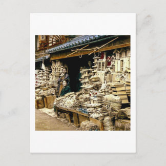 Selling New Years Decorations Vintage Old Japan Holiday Postcard