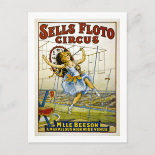 Sells Floto 1921 - M'lle Beeson Postcard