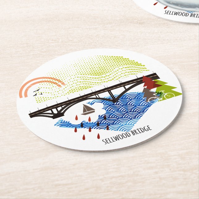 Sellwood Bridge Portland Coaster (Angled)