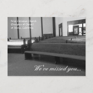 Selma First Christian Church "We've Missed You" Postcard