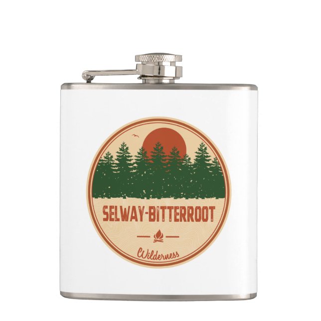 Selway-Bitterroot Wilderness Montana Idaho Hip Flask (Front)
