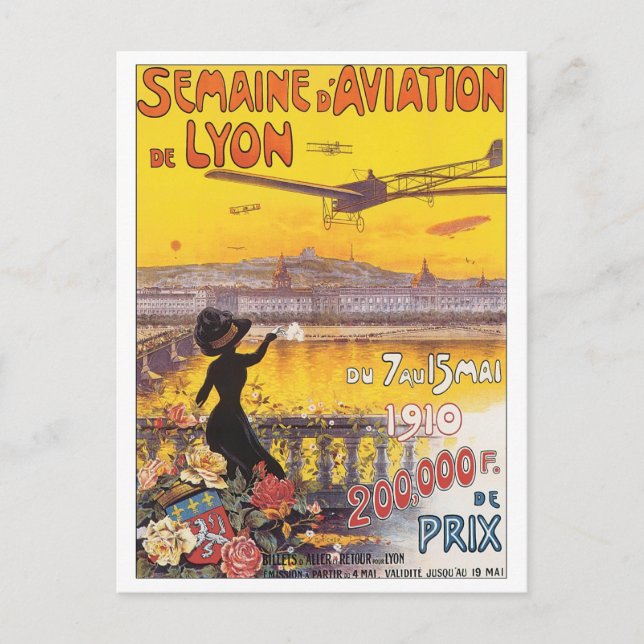 Semaine D' Aviation de Lyon Postcard (Front)